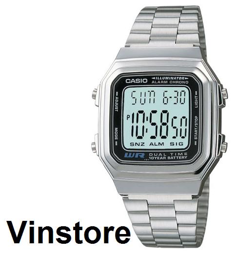 [Vinstore] Casio A178 Adjustable Stainless Steel Strap Digital Quartz Men Watch A178WA-1A A178WA-1AD A178WA-1ADF A178WA-1