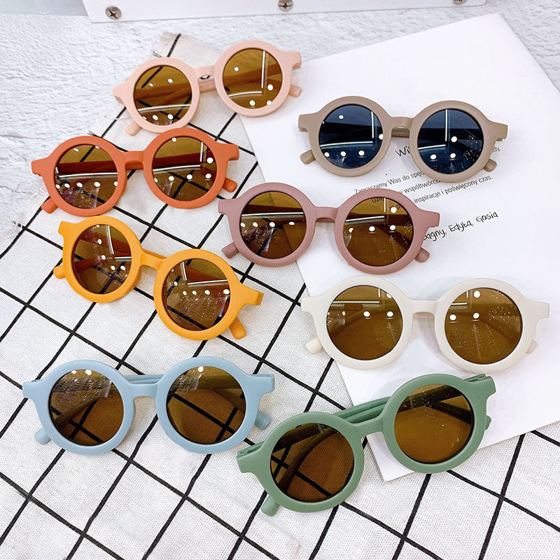 Retro Kids Sunglasses Uv400 Beach Uv Protection Baby Girl Boy Sunglasses Round Frame Outdoor Children Glasses Kids Accessories