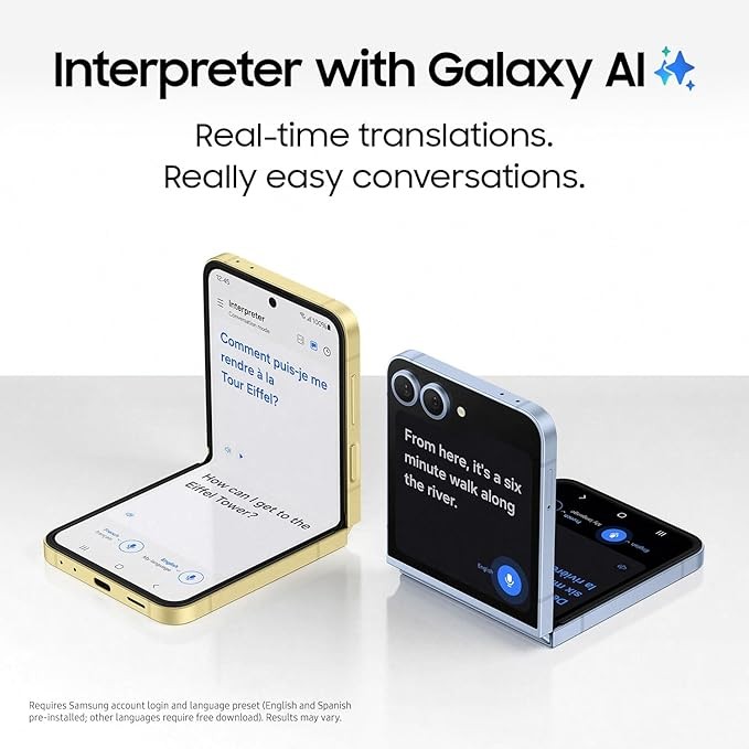 Samsung Galaxy Z Flip6, 256GB Unlocked Android Smartphone, FlexCam, Photo Assist, Camera Mode, Live Translator, Foldable Design, Pocket-Sized, 2024, 1-Year U.S. Warranty, Shadow Silver